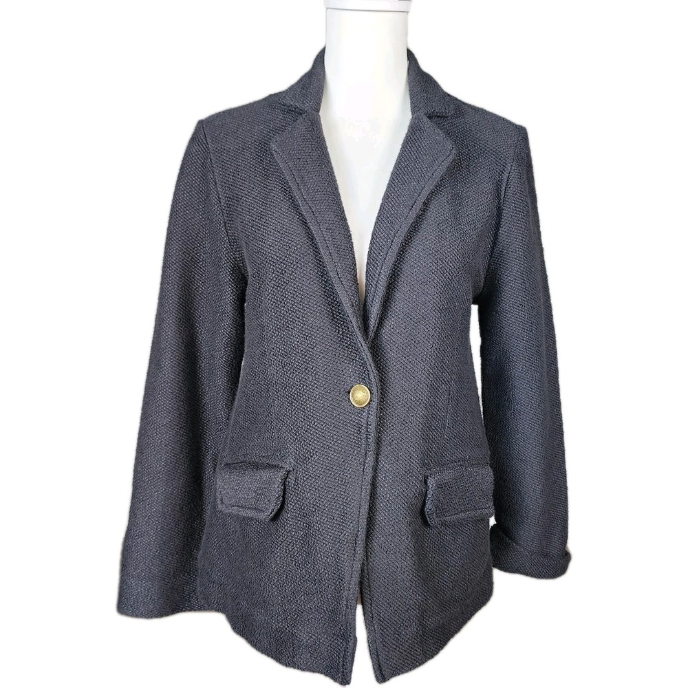 Maeve Anthropologie Knit‎ Jacket Blazer Womens Medium Black Textured Casual Work